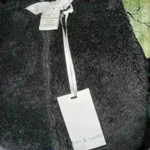 Y2k Brand New With Tags Lucy & Laurel Teddy Black Vest Size L - Picture 6 of 7